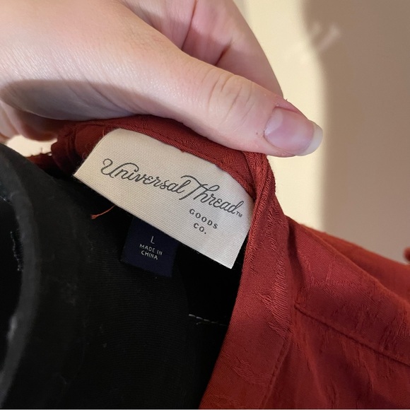 Universal Thread Rust Long Sleeve Cottagecore Dress Valentines Day - Picture 7 of 9